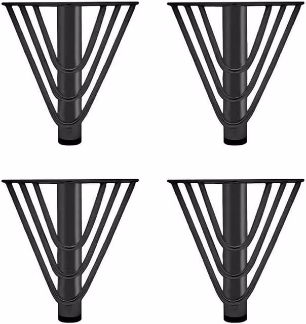 EONLION Set of 4 Heavy Duty Metal Table Legs, Black, Height: 15 cm – 1