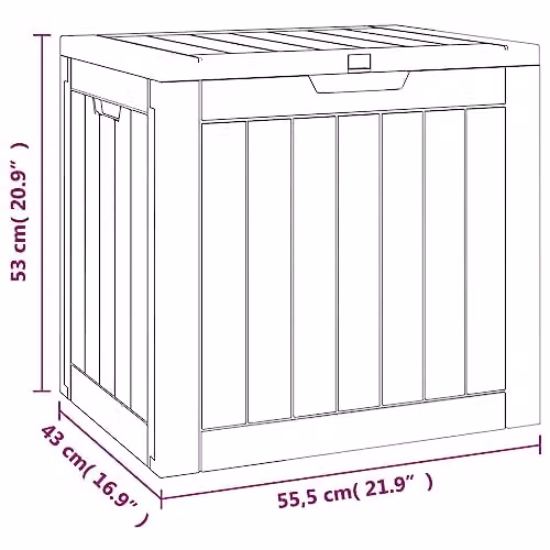 vidaXL Black Garden Storage Box W/D/H: 55.5 x 43 x 53 cm – 3