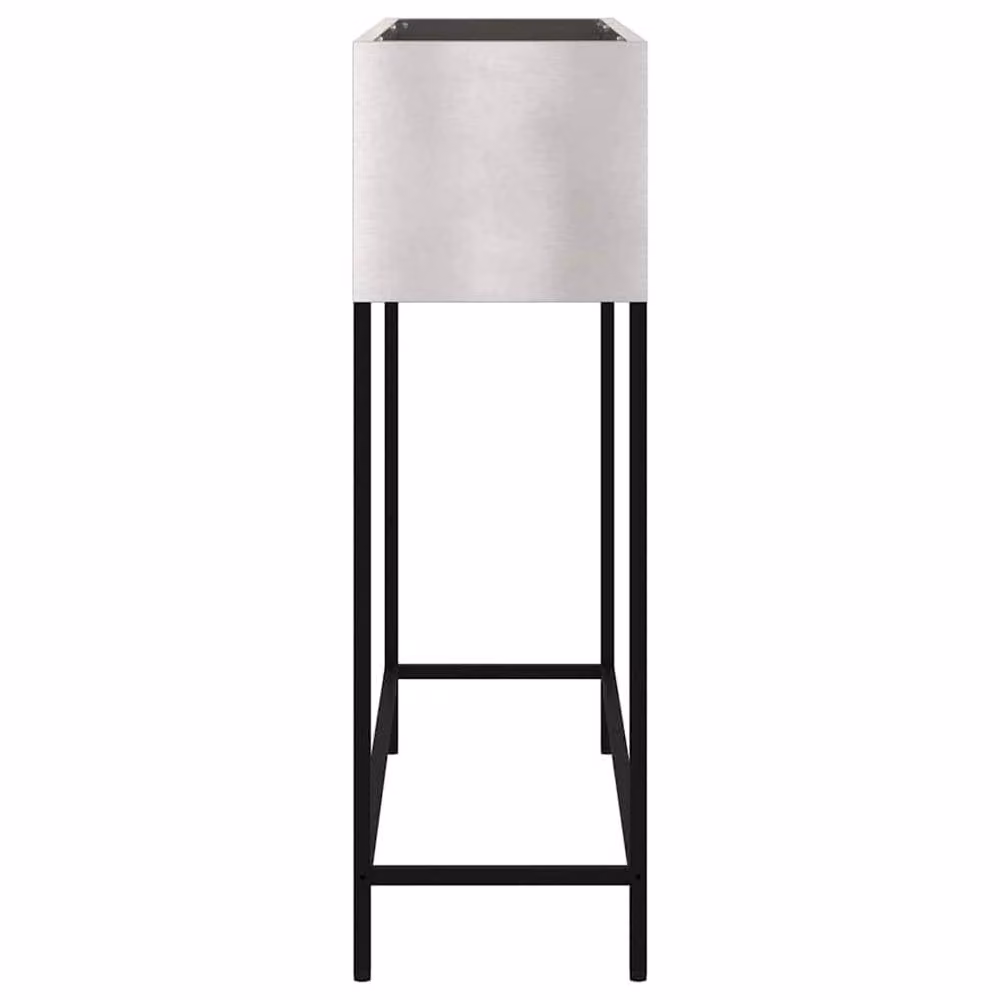 Berkfield Home Raised Garden Planter in Silver Stainless Steel, W/D/H: 100 x 26 x 82 cm – 3