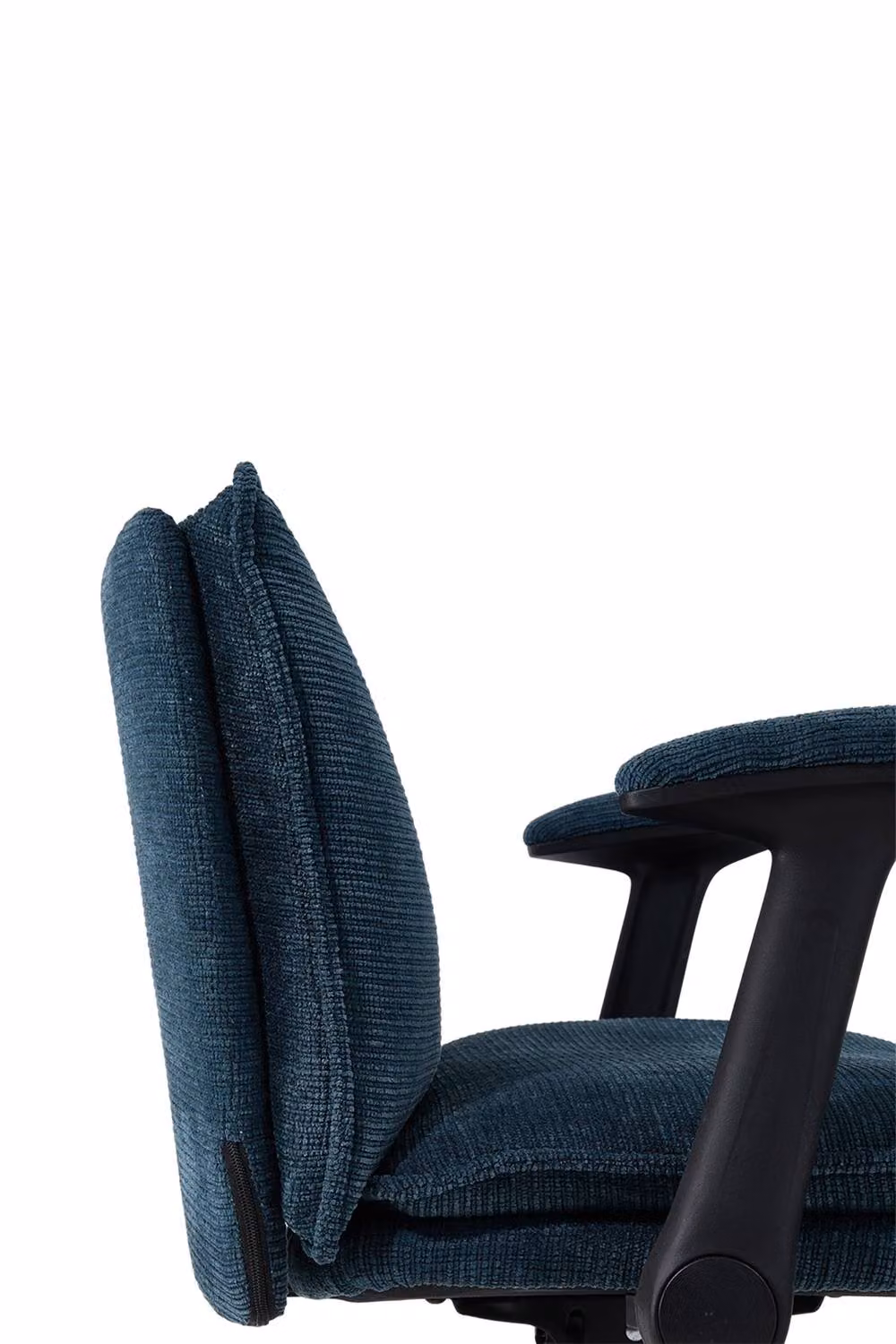 Living and Home Navy Blue Chenille Upholstered Cross Legged Office and Vanity Chair – 5