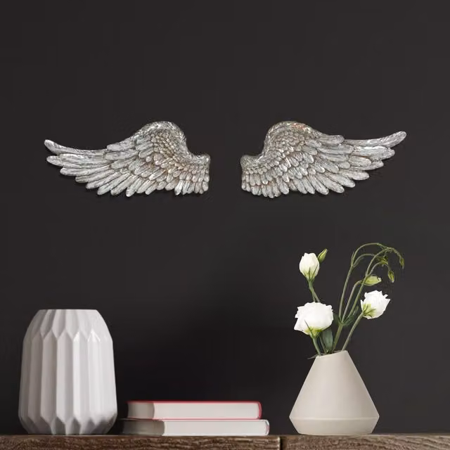 Marco Paul Silver Angel Wings Wall Ornament, 2 Piece Set – 1