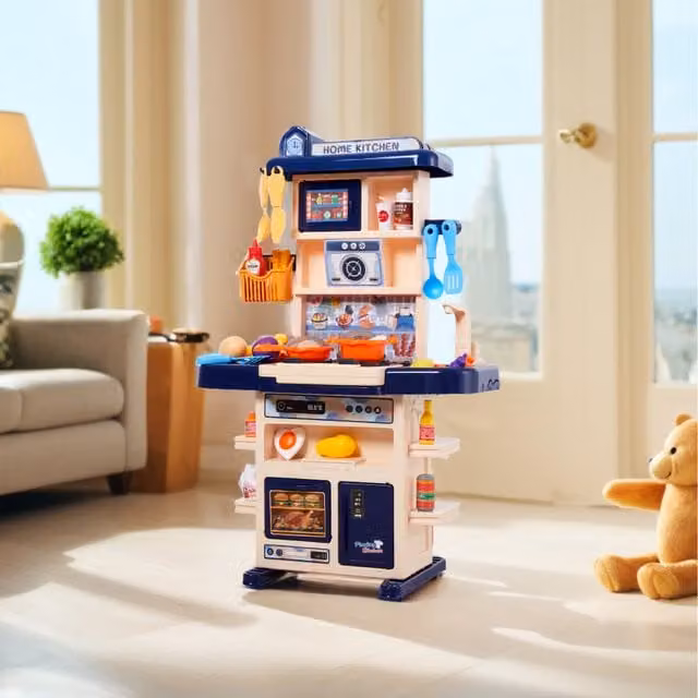 Livingandhome 43 Piece Kitchen Toy Set in Blue