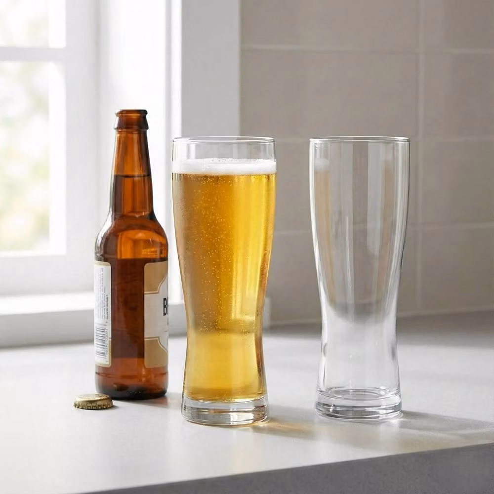 EONLION Set of 12 Clear Beer Glasses, 360ml Each – 3