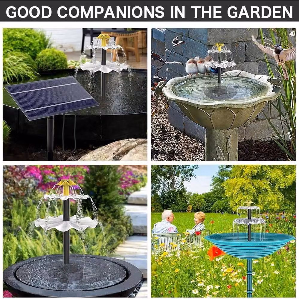 Havendro 4W Solar Powered 2 Tier Cascade Bird Bath in Black – 5