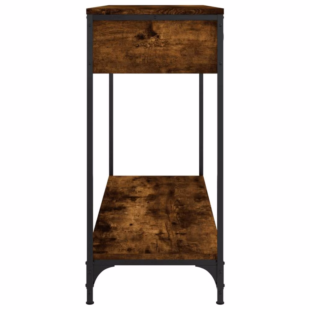 Berkfield Home Decorative Console Table in Smoked Oak Brown, W/D/H: 100 x 34.5 x 75 cm – 4