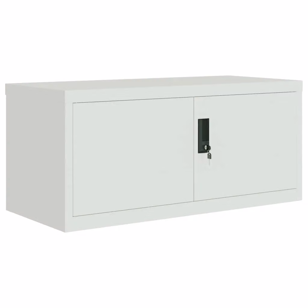Berkfield Home Metal File Cabinet in Light Grey, W/D/H: 90 x 40 x 40 cm – 2