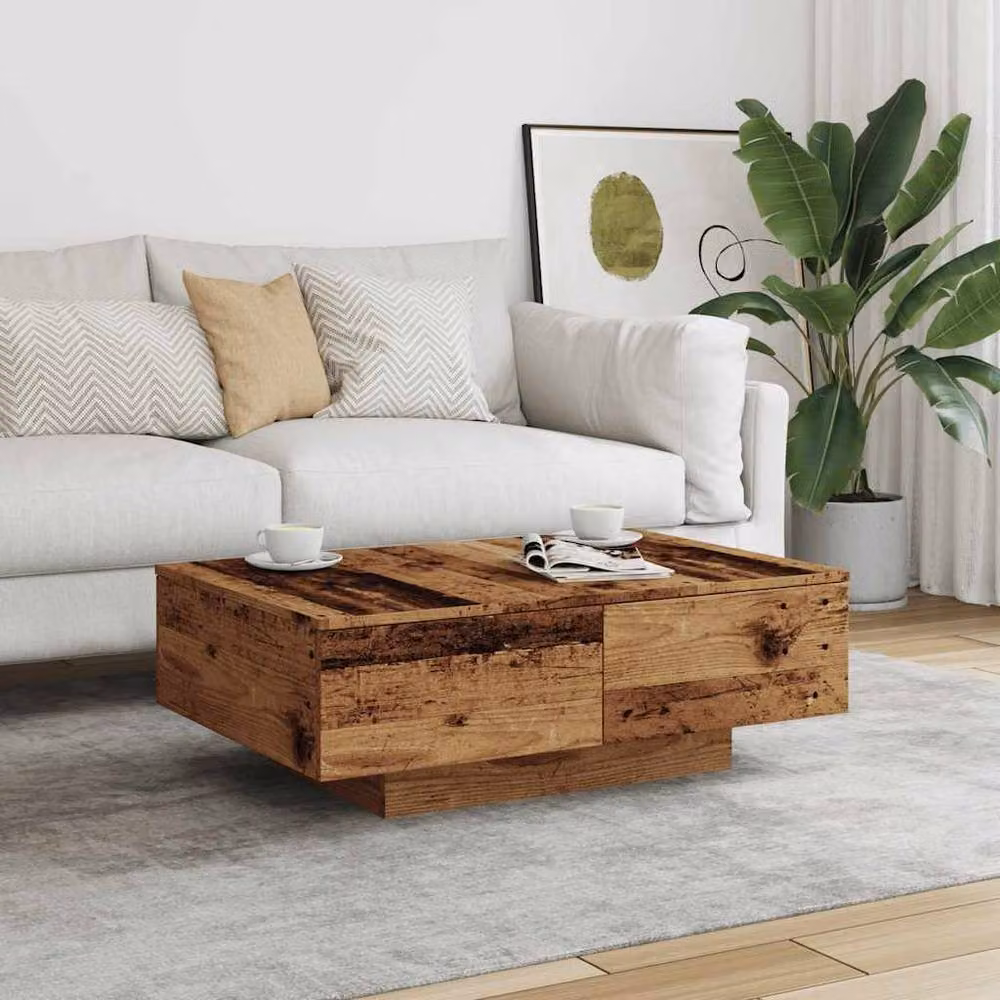 Berkfield Home Old Wood Coffee Table in Brown, W/D/H: 90 x 60 x 31 cm – 3