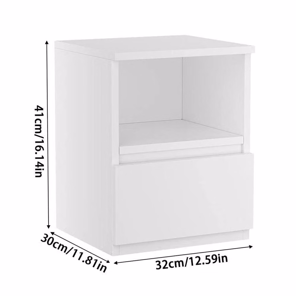FORGEVIO White Small Slim Side Table and Narrow Night Stand – 1