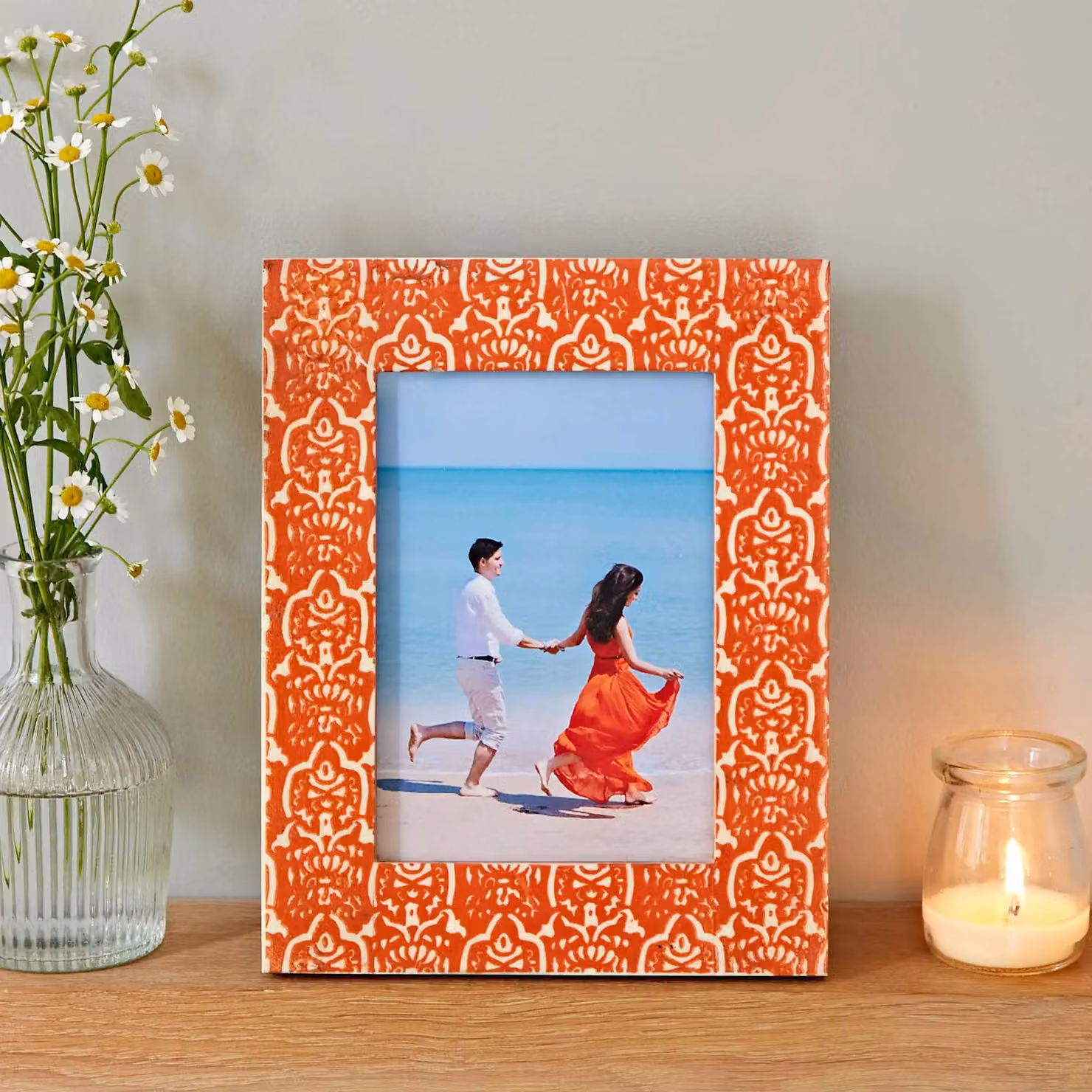 Paper High Vidya Red Ethnic Patterned Single Rectangular Tabletop Photo Frame – 2