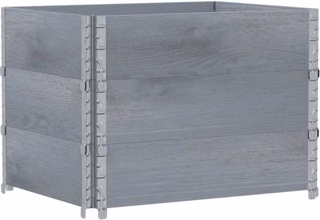 Berkfield Home Grey Rustic Pine Wood Garden Planter Tub W: 80 cm, D: 60 cm, H: 60.5 cm