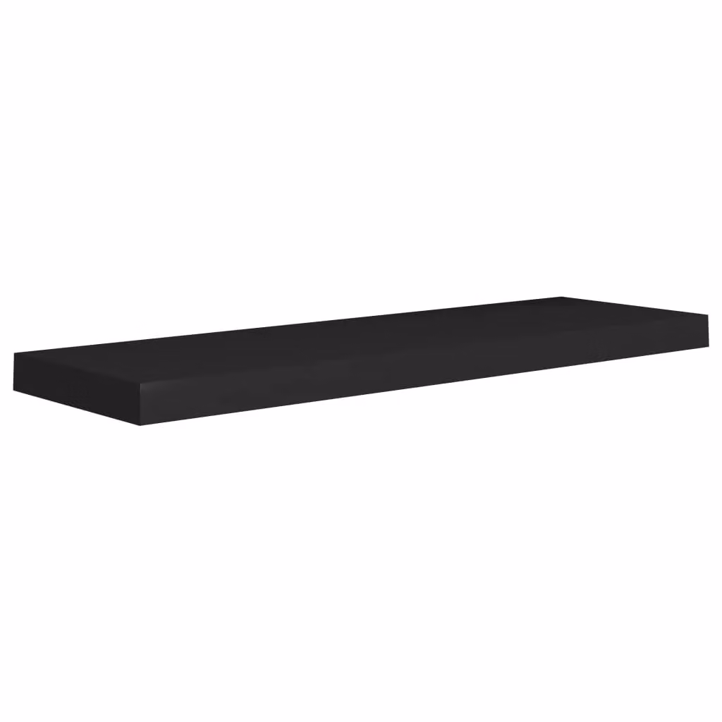 Berkfield Home Black Matt Floating Wall Shelf, W: 80 cm, D: 23.5 cm, H: 3.8 cm – 2