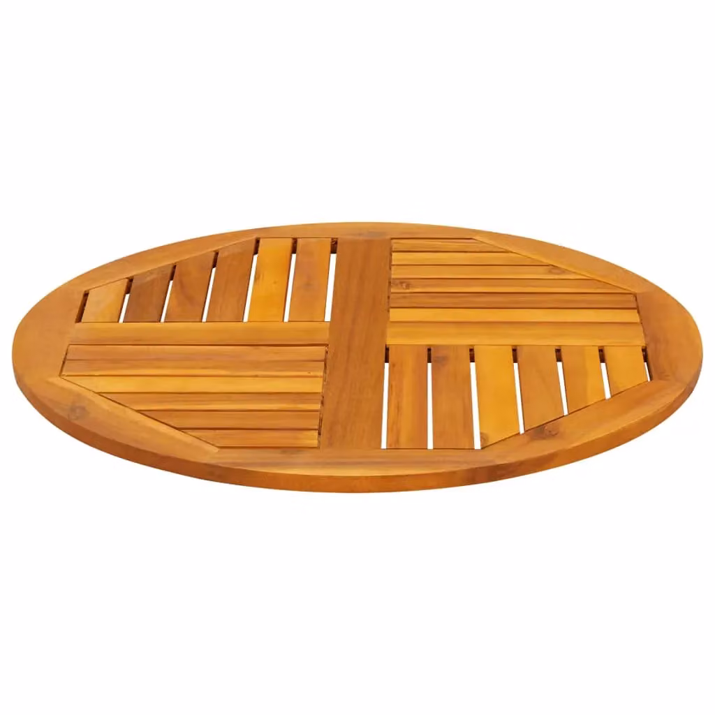 Berkfield Home Round Solid Wood Acacia Table Top, Brown, Diameter: 70 cm, Thickness: 2 cm – 3