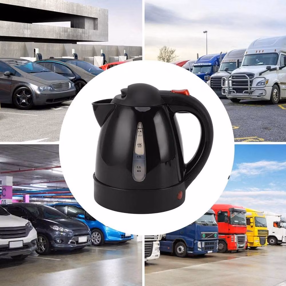 FLAVORA Portable 24V Fast Boil Kettle in Black, 1000ml – 5