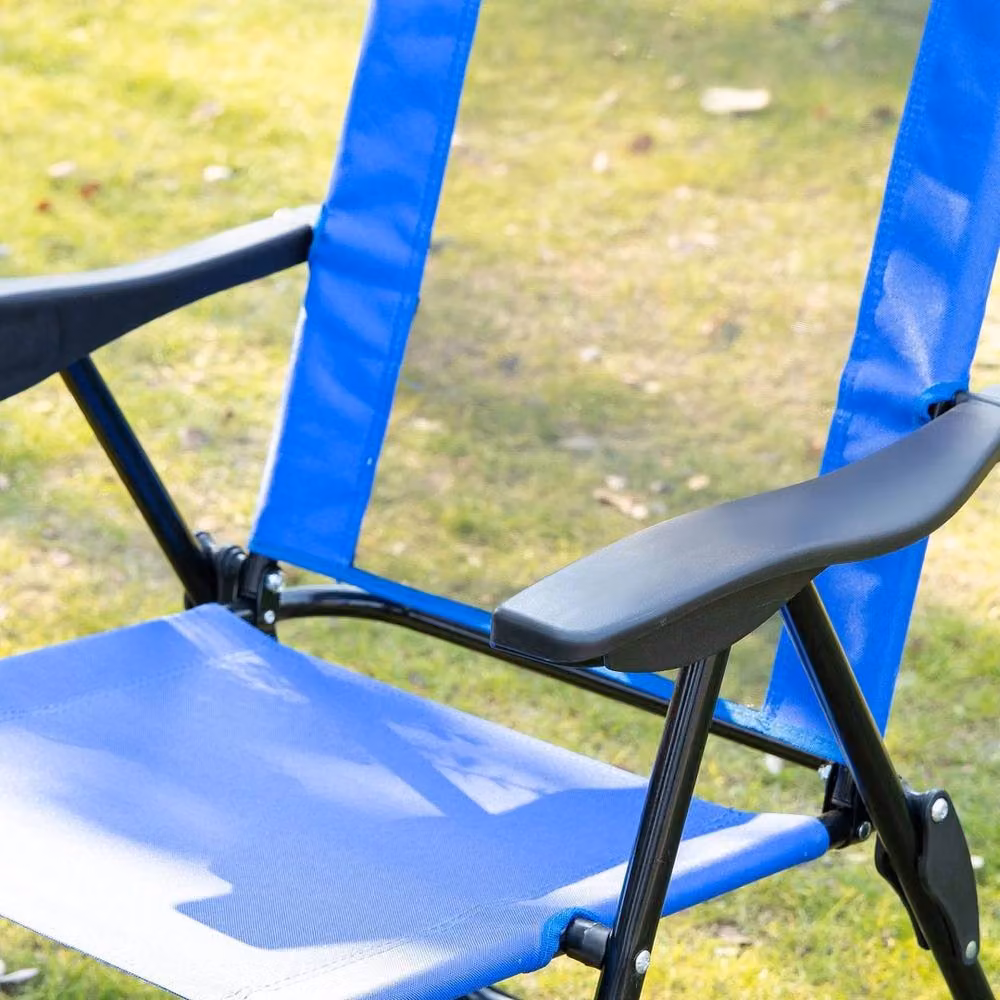 EONLION Set of 2 Blue Folding Garden and Camping Chairs with Armrests – 5