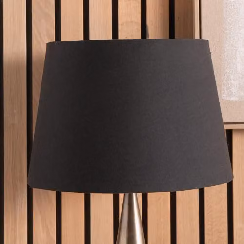 Pacific Lifestyle Black Modern Cone Fabric Lampshade with Reducer Ring, Diameter: 40 cm – 1