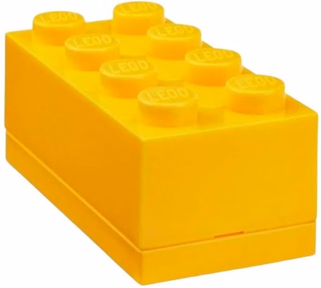 Lego Mini Box 8 Stackable Storage Brick in Yellow with Snap Lid