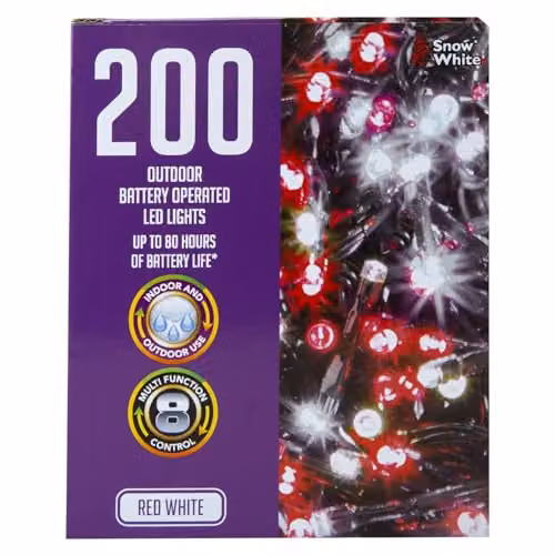 VFM e-Store Christmas String Lights with 200 Bulbs in White, Red and Multicolour – 4