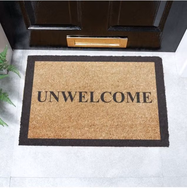 Artsy Mats Unwelcome Coir Doormat in Brown, W: 60 cm, D: 40 cm – 1