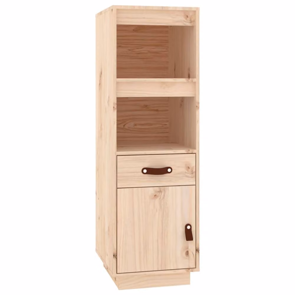 Berkfield Home Highboard in Solid Pine Wood, Beige, W/D/H: 34 x 40 x 108.5 cm – 2