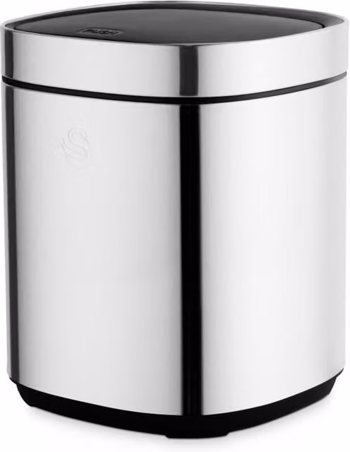 Swan 12L Silver Stainless Steel Fingerprint Proof Touch Bin – 1