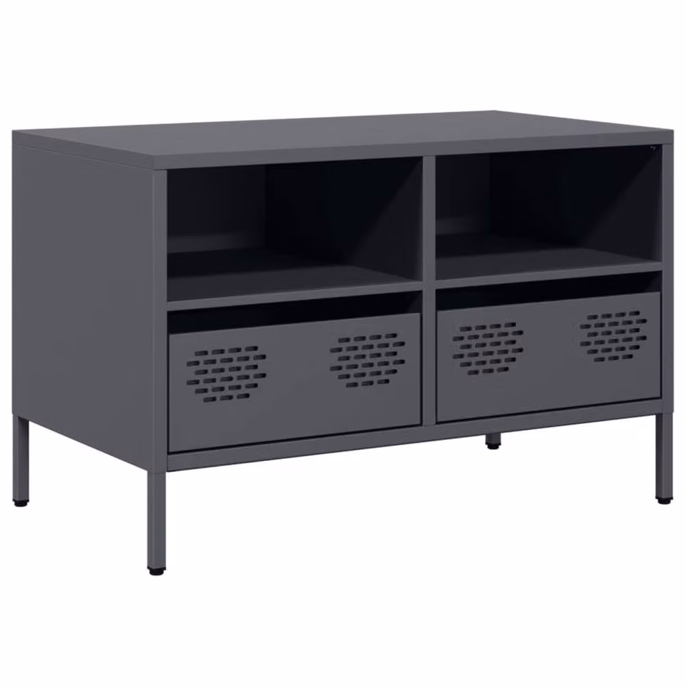 Berkfield Home TV Cabinet in Anthracite Dark Grey, W: 68 cm, D: 39 cm, H: 43.5 cm – 3