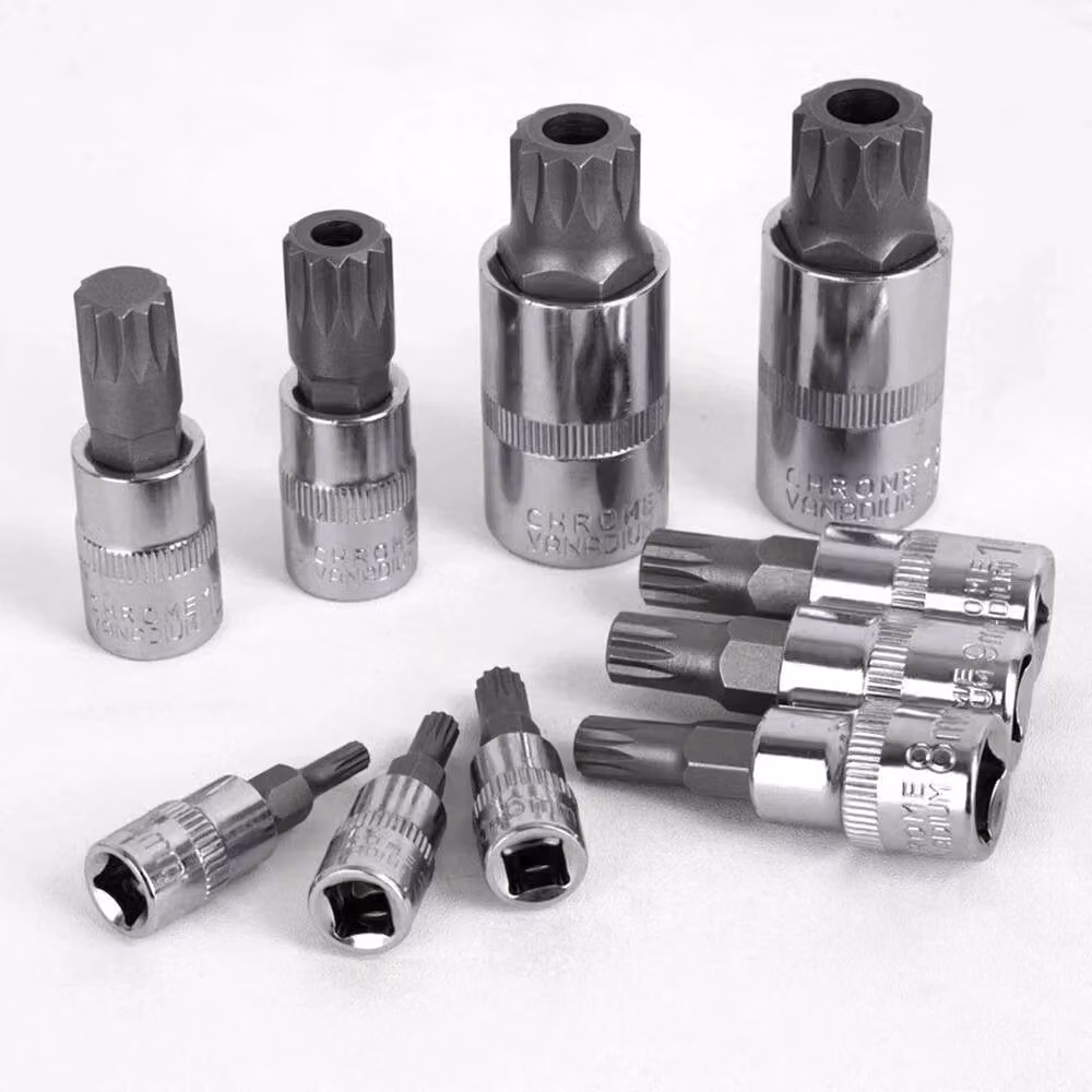 FLAVORA 10-Piece 1/2 inch Multi Spline Bit and 12-Point Triple Square Socket Set in Blue – 3