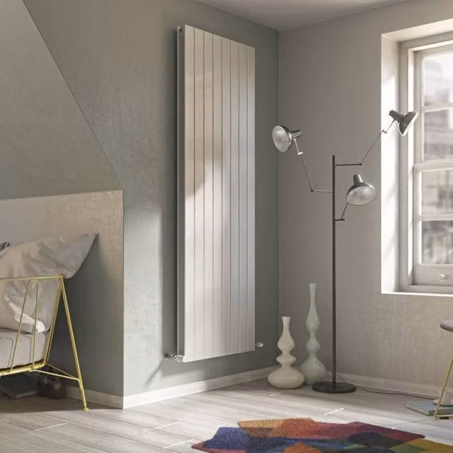 Bathroom Kingdom Mars White Double Flat Panel Vertical Radiator H: 90.0 cm, W: 59.5 cm