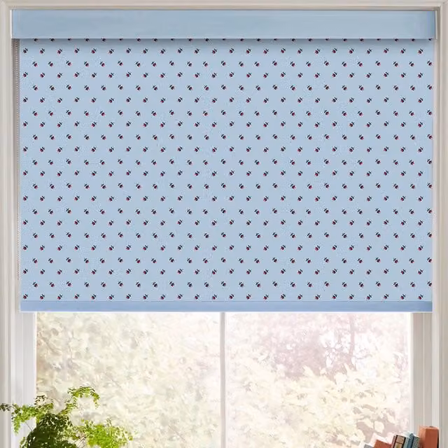 Cath Kidston Rose Bud Made to Measure Floral Roller Blind in Blue