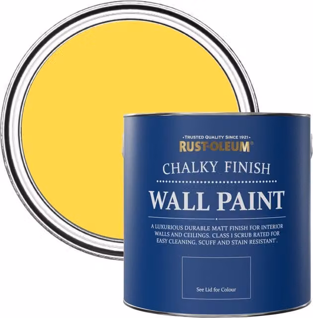 Rust-Oleum Lemon Sorbet Yellow Matt Chalk Wall Paint, 2.5L – 1