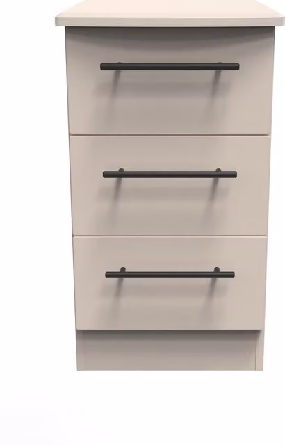 2 U Howard Ready Assembled 3 Drawer Bedside Cabinet in Taupe – 1