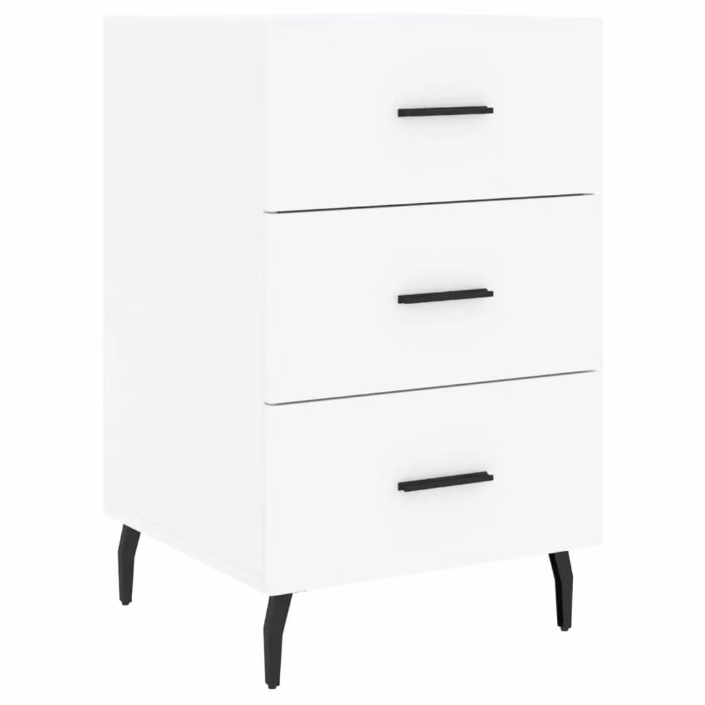 Berkfield Home Modern White Bedside Cabinet W/D/H: 40 x 40 x 66 cm – 2