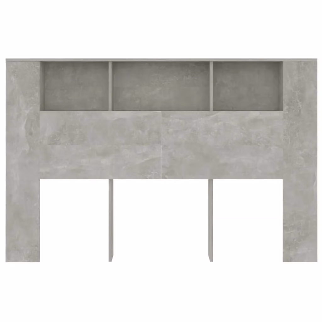 Berkfield Home Headboard Cabinet in Concrete Grey, W: 160 cm, D: 18.5 cm, H: 104.5 cm – 2
