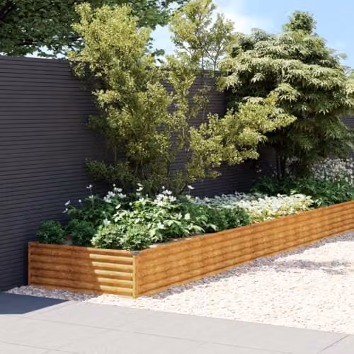vidaXL Brown Wooden Raised Garden Bed W: 960 cm, D: 100 cm, H: 36 cm – 2
