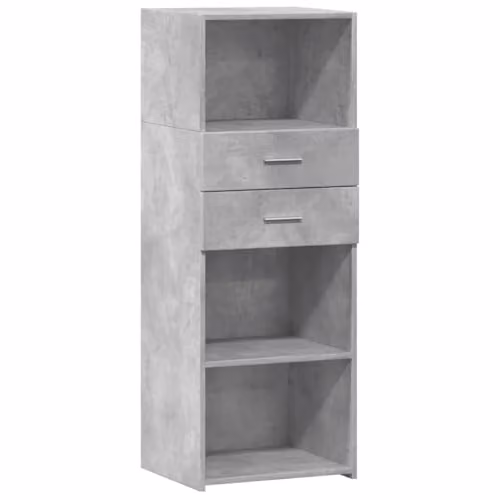 vidaXL Modern Highboard in Concrete Grey, MDF, W/D/H: 45 x 42.5 x 124 cm