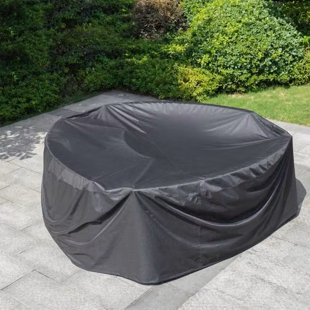 Direct Wicker Waterproof Round Outdoor Patio Rain Cover in Black
