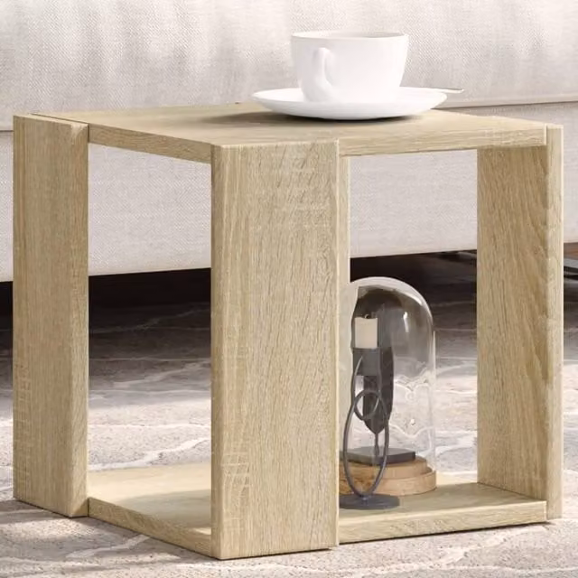 Berkfield Home Sonoma Oak Coffee Table in Brown, W/D/H: 32 x 32 x 30 cm