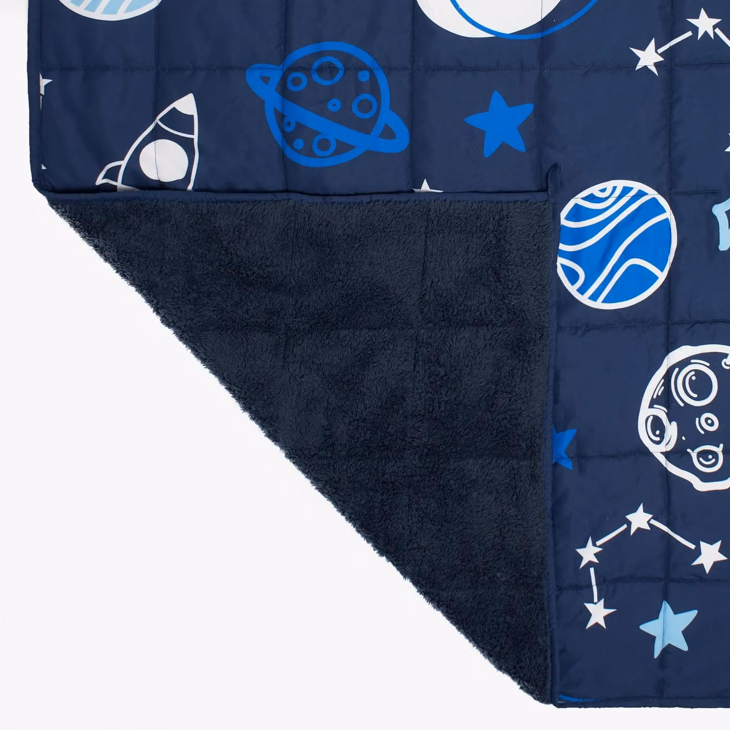 OHS Kids Navy Blue Teddy Fleece Weighted Sensory Blanket for Anxiety and Sleep Therapy, 3kg – 4