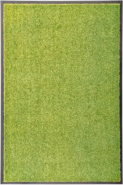 Berkfield Home Washable Non-Slip Green Doormat W: 60 cm, D: 90 cm