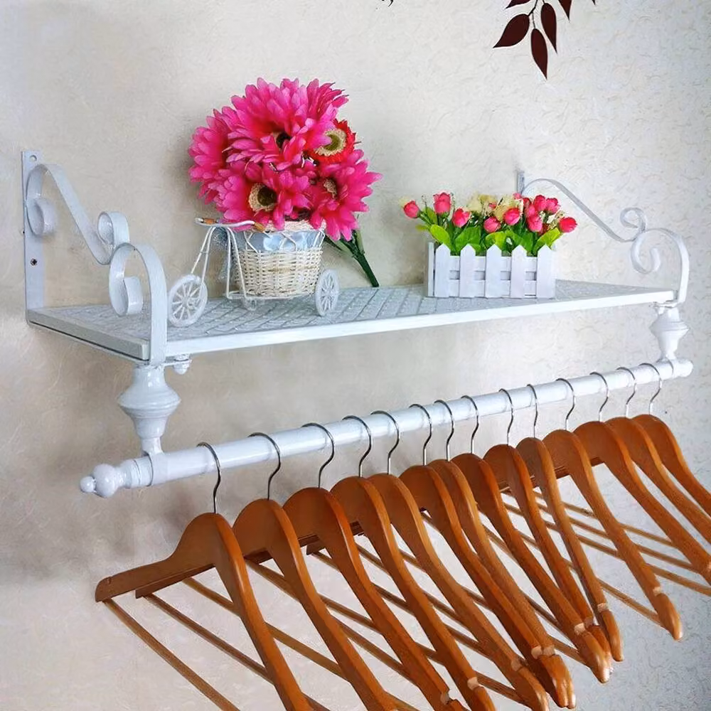 SPETLEK Heavy Duty Wall Mount Clothes Rack Hanging Storage Display Shelf in Matt White – 2