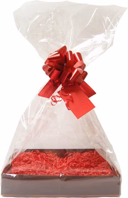 Hampabox Red Gift Basket Kit with Wooden Crate and Red Accessories, W/D/H: 30 x 20 x 6 cm