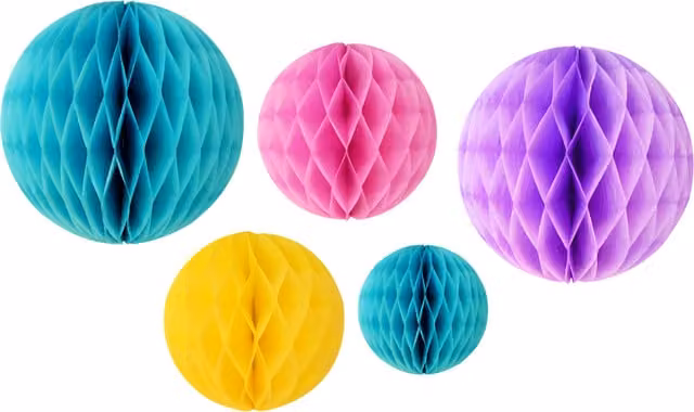 Peacock Supplies Multicolour Geometric Paper Honeycomb Ball Hanging Party Decorations