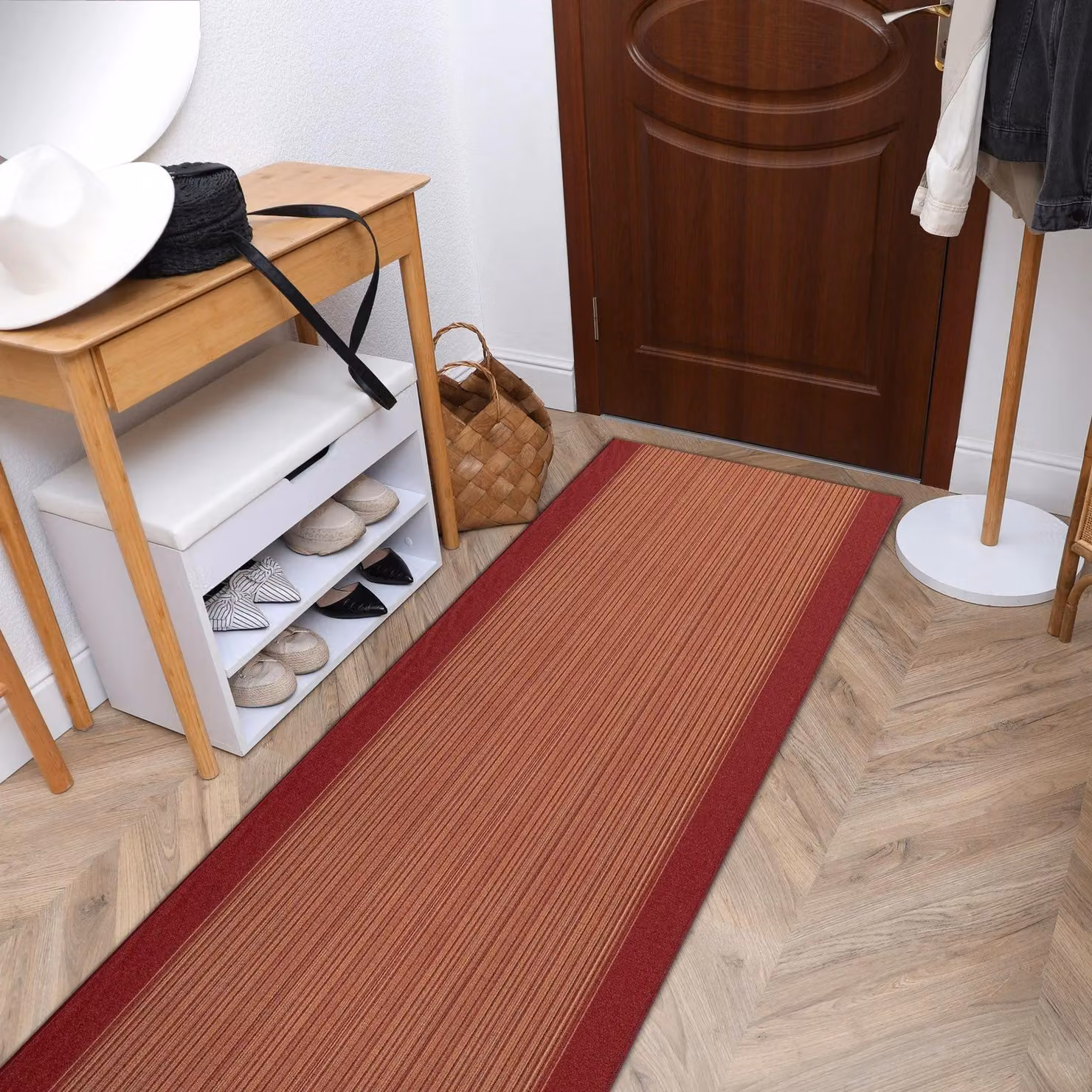 RugsX Carnaby Anti-Slip Striped Runner in Orange, W: 80 cm, L: 290 cm – 3