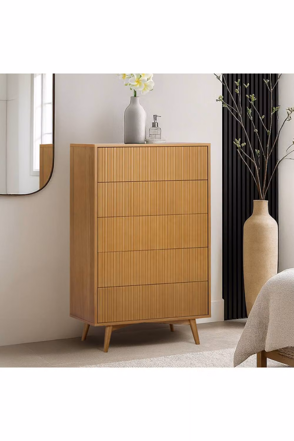 Teamson Home Tremolo Acacia Wood 4 Drawer Bedroom Dresser in Brown – 2