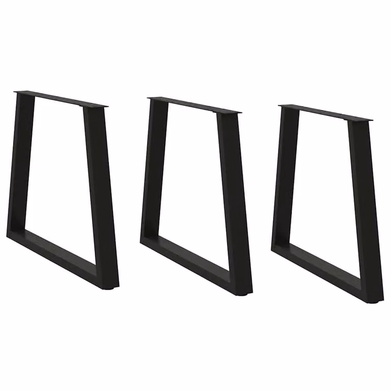 Berkfield Home V-Shape Dining Table Legs, 3 Piece Set, Black Steel, H: 72-73.3 cm x W: 70 cm