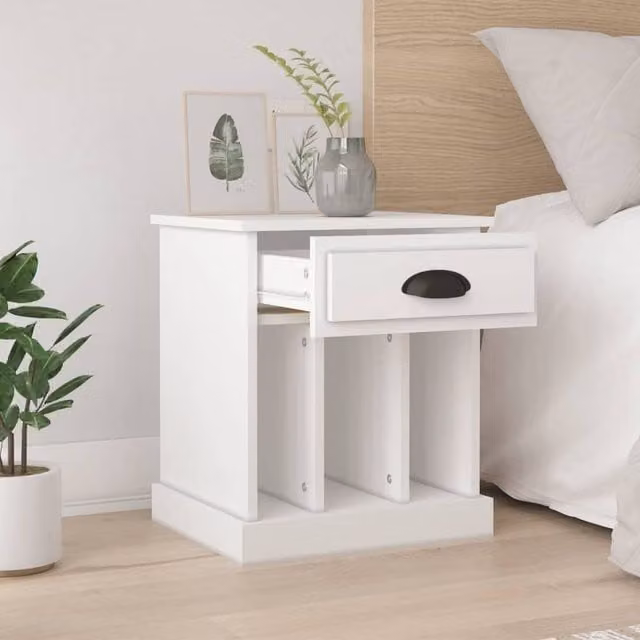 Berkfield Home Elegant Bedside Cabinets, 2 Piece Set, White, W/D/H: 43 x 36 x 50 cm