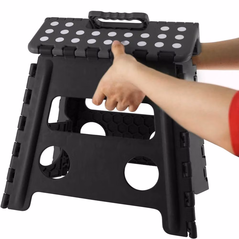 VOGREX Heavy Duty Foldable Step Stool in Black with 150kg Capacity – 3