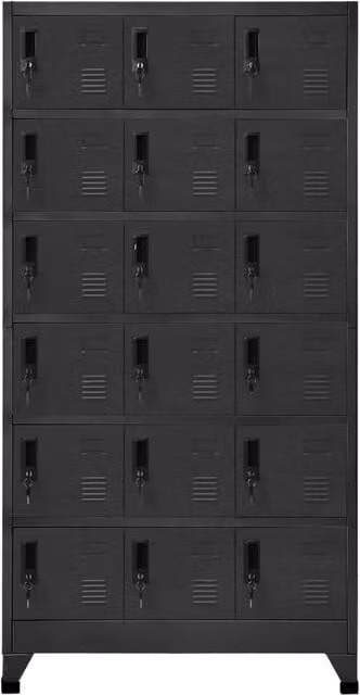 Berkfield Home Anthracite Steel Locker Cabinet with Hinged Doors, W/D/H: 90 x 40 x 180 cm – 1