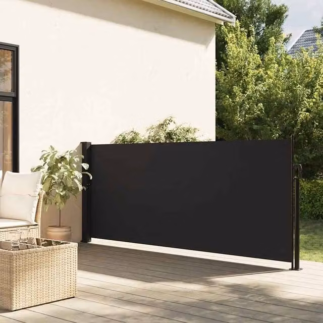 Berkfield Home Retractable Side Awning in Black, W/H: 117 x 300 cm