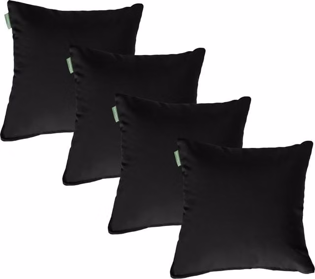 Gardenista Black Plain Square Outdoor Scatter Cushions, Set of 4