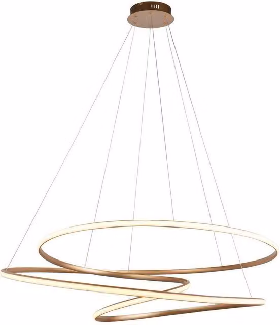 Netlighting IMOLA Dimmable Modern LED Pendant Ceiling Light in White and Gold/Brass – 1